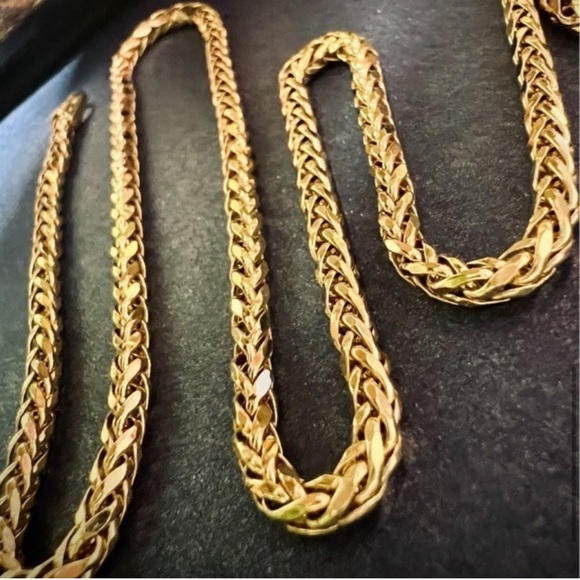 Like New! 10K Gold Wheat/ Franco Chain Necklace About 20 inches Long Yellow Gold - Picture 12 of 17